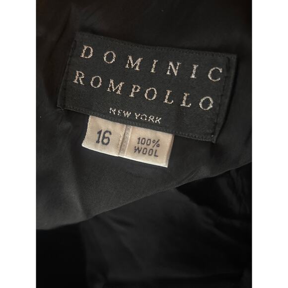 Dominic Rompollo Black Wool Dress Artsy Buttons Longline 16 Vintage Classic - Picture 5 of 8
